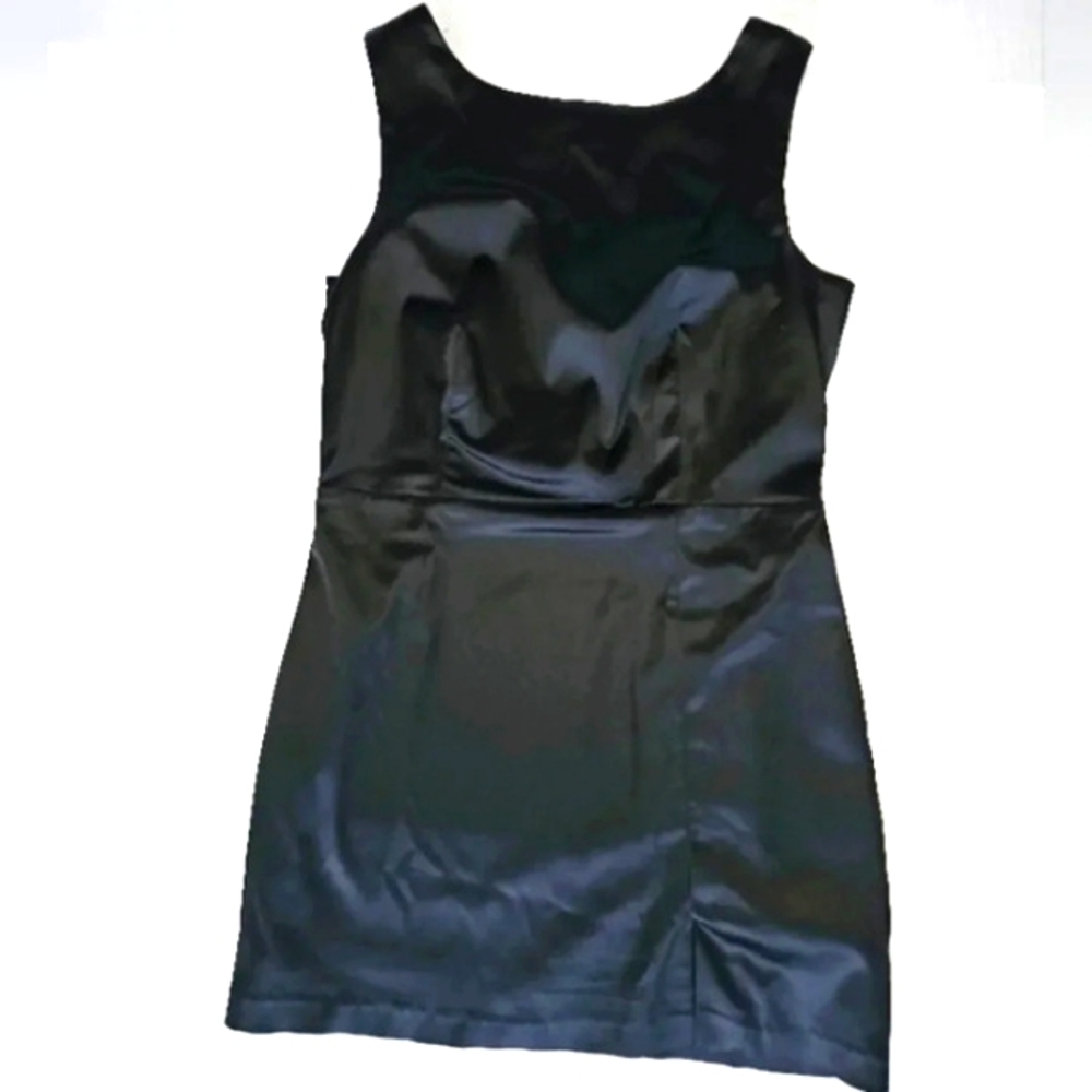 House Of Harlow 1960 Satin Black Mini Dress